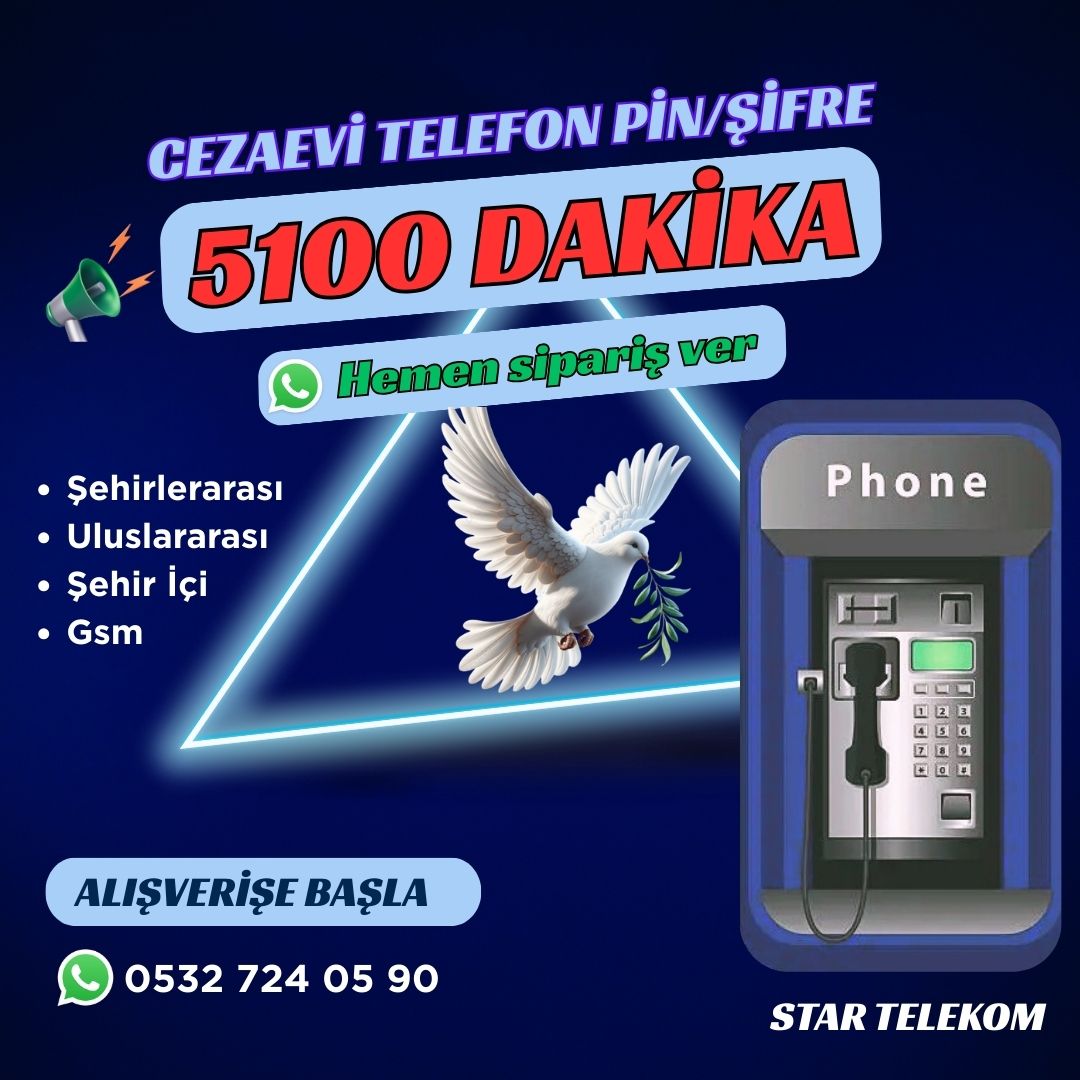 Ankesörlü Telefon Kartı 5100 Dakika